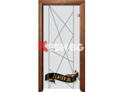 Стъклена интериорна врата Sand G 13-5 с каса Златен дъб